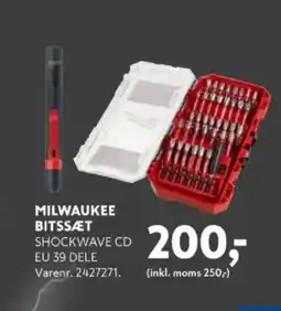 Davidsen MILWAUKEE BITSSÆT SHOCKWAVE CD tilbud