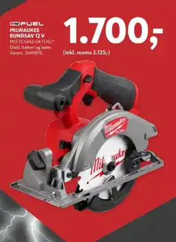 Davidsen M12 FUEL MILWAUKEE RUNDSAV 12 V tilbud