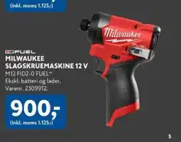 Davidsen MILWAUKEE SLAGSKRUEMASKINE 12 V M12 FID2-0 FUEL™ tilbud