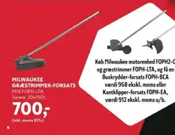 Davidsen MILWAUKEE GRÆSTRIMMER-FORSATS tilbud