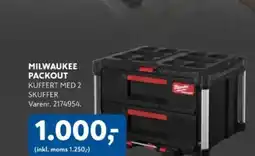Davidsen MILWAUKEE PACKOUT KUFFERT MED 2 SKUFFER tilbud