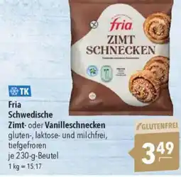 TK Fria Schwedische Zimt- oder Vanilleschnecken gluten-, laktose- und milchfrei, tiefgefroren
