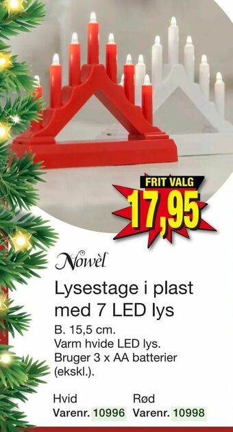Harald Nyborg Lysestage i plast med 7 LED lys tilbud