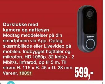 Harald Nyborg Dørklokke med kamera og nattesyn tilbud