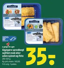 GLYNGØRE sprødbagt sejfilet med eller uden spinat og feta