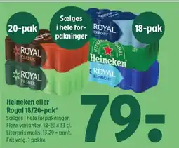Coop 365 HEINEKEN eller Royal 18/20-pak tilbud