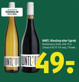 Coop 365 WNTL Riesling eller Syrah tilbud