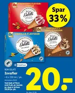 Lidl BON GELATI Isvafler tilbud