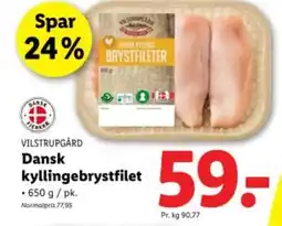 Lidl VILSTRUPGÅRD Dansk kyllingebrystfilet tilbud