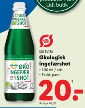 Lidl SOLEVITA Økologisk ingefærshot tilbud