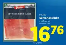 Lidl DULANO Serranoskinke tilbud