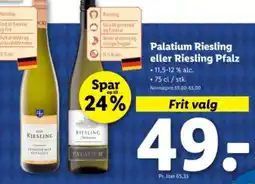 Lidl Palatium Riesling eller Riesling Pfalz tilbud