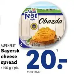 Lidl ALPENFES Bayersk cheese spread T tilbud