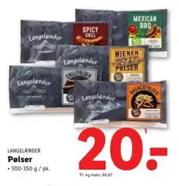 Lidl LANGELÆNDER Pølser tilbud