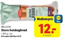 Lidl MØLLESTEN Store hotdogbrød tilbud