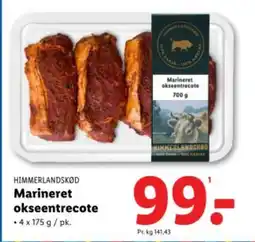 Lidl HIMMERLANDSKØD Marineret okseentrecote tilbud