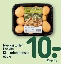 REMA 1000 Nye kartofler i bakke KL. l, udelandske 650 g tilbud