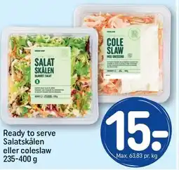 REMA 1000 Ready to serve salatskålen eller coleslaw 235-400 g tilbud