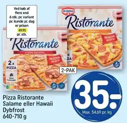 REMA 1000 Pizza Ristorante Salame eller Hawaii Dybfrost 640-710 g tilbud