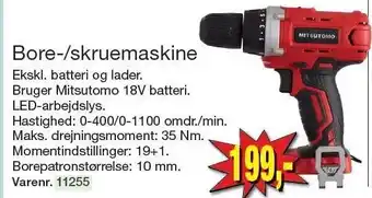 Harald Nyborg MITSUTOMO Bore-/skruemaskine tilbud
