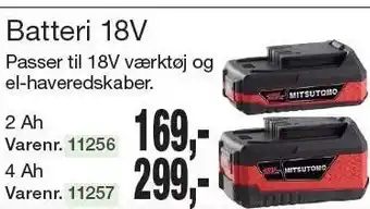 Harald Nyborg MITSUTOMO Batteri 18V tilbud