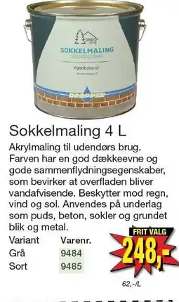 Harald Nyborg Sokkelmaling 4 L tilbud