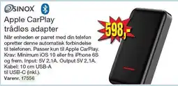 Harald Nyborg SINOX Apple CarPlay trådløs adapter tilbud