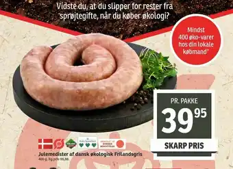 SPAR Julemedister af dansk økologisk Frilandsgris tilbud