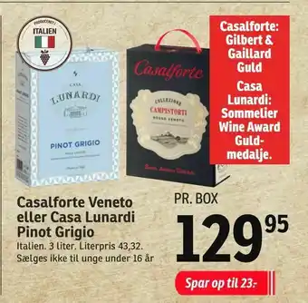 SPAR Casalforte Veneto eller Casa Lunardi Pinot Grigio tilbud