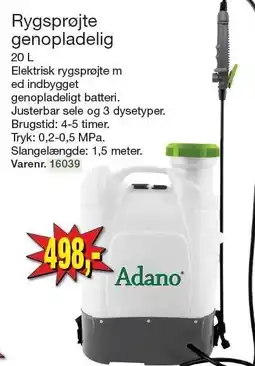 Harald Nyborg Rygsprøjte genopladelig tilbud
