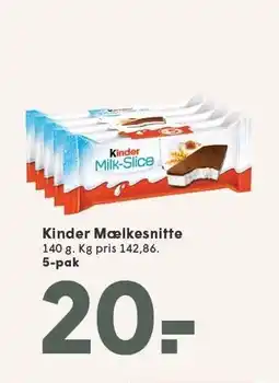 SPAR Kinder Mælkesnitter 140 g tilbud