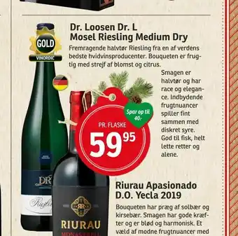 SPAR Dr. Loosen Dr. L Mosel Riesling Medium Dry tilbud