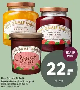 SPAR Den Gamle fabrik Marmelade eller Ribsgele tilbud