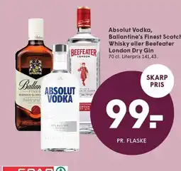 SPAR Absolut Vodka, Ballantines Finest Scotch Whisky eller Beefeater London Dry Gin tilbud