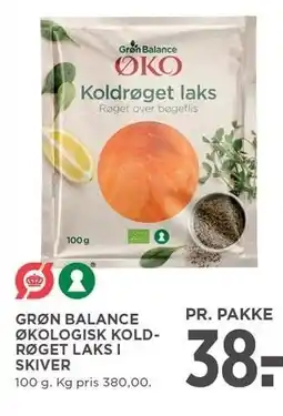 MENY GRØN BALANCE ØKOLOGISK KOLDRØGET LAKS I SKIVER tilbud