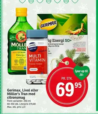 SPAR Gerimax, Livol eller Möller's Tran med citronsmag tilbud