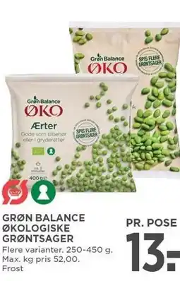 MENY GRØN BALANCE ØKOLOGISKE GRØNTSAGER tilbud
