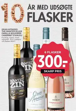 MENY GRAN APPASSO, THE WANTED ELLER FAMILLE BOUGRIER CABERNET D'ANJOU tilbud