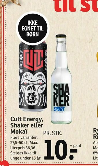 SPAR Cult Energy, Shaker eller Mokaï tilbud