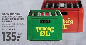 MENY GRØN TUBORG, TUBORG CLASSIC ELLER CARLSBERG PILSNER tilbud