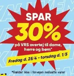 Bilka SPAR 30% på VRS overtøj til dame, herre og børn tilbud