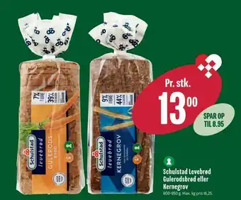 Min Købmand Schulstad Levebrød Gulerodsbrød eller Kernegrov tilbud
