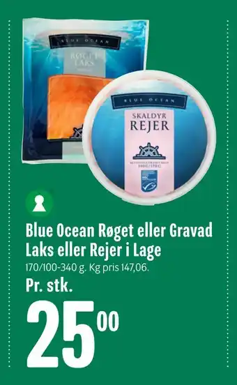 Min Købmand Blue Ocean Røget eller Gravad Laks eller Rejer i Lage tilbud