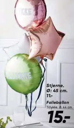 Bilka Folieballon Tillykke eller Stjerne tilbud