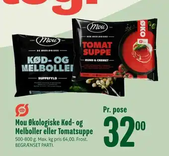 Min Købmand Mou Økologiske Kød- og Melboller eller Tomatsuppe tilbud