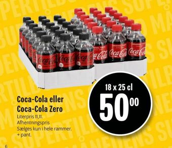 Min Købmand Coca-Cola eller Coca-Cola Zero tilbud