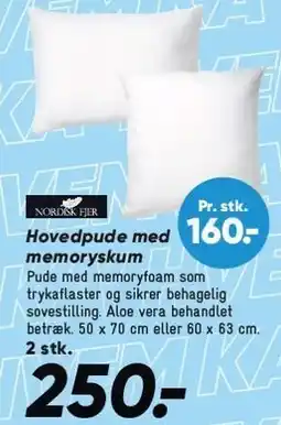 Bilka NORDISK FJER Hovedpude med memoryskum tilbud