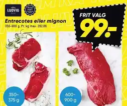 Bilka Entrecotes eller mignon 350-900 g tilbud