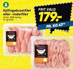 Bilka Kyllingebrystfilet eller -inderfilet 2,8 kg tilbud