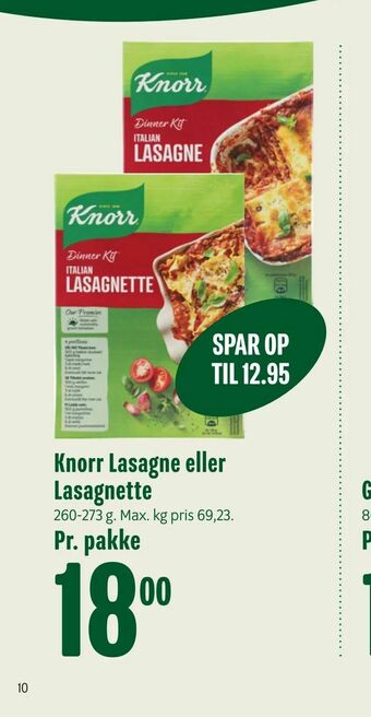 Min Købmand Knorr Lasagne eller Lasagnette tilbud